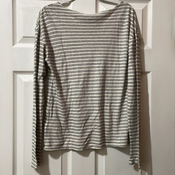 Nili Lotan Striped Long Sleeve Shirt Hemp and Organic Cotton Size XS - Picture 5 of 6